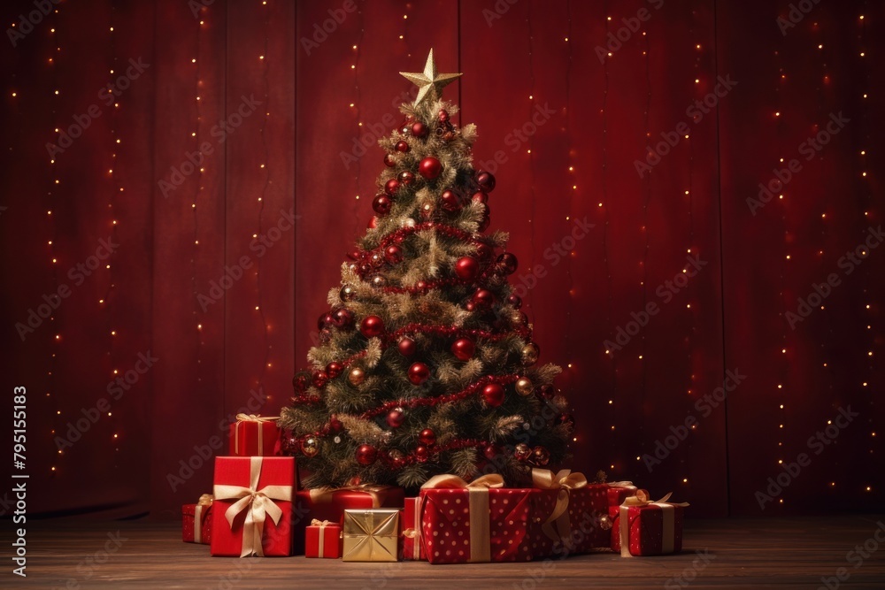 Christmas tree box red anticipation