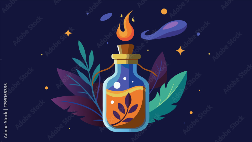 A small vial of exotic oils and es creating an alluring and mysterious fragrance for a night of adventure and intrigue.. A small vial of exotic oils and es creating an alluring and mysterious fragrance for a night of adventure and intrigue..