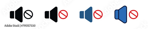 Modern set mute volume icon. Mute audio and media. Simple symbol off sound. Isolated graphic volume icons in vector design style