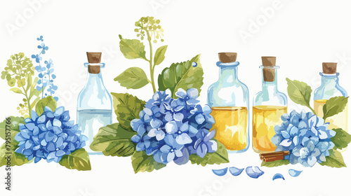 Beautiful spa composition with hydrangea flowers and