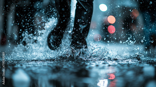 Man falling on slippery street.