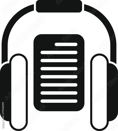Listen new audiobook icon simple vector. Online bookstore. Public literature