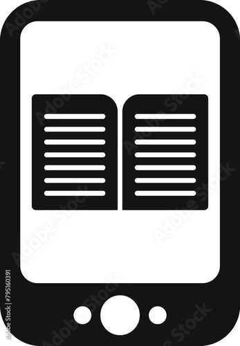 Modern ebook reader icon simple vector. Online literature. Digital reading