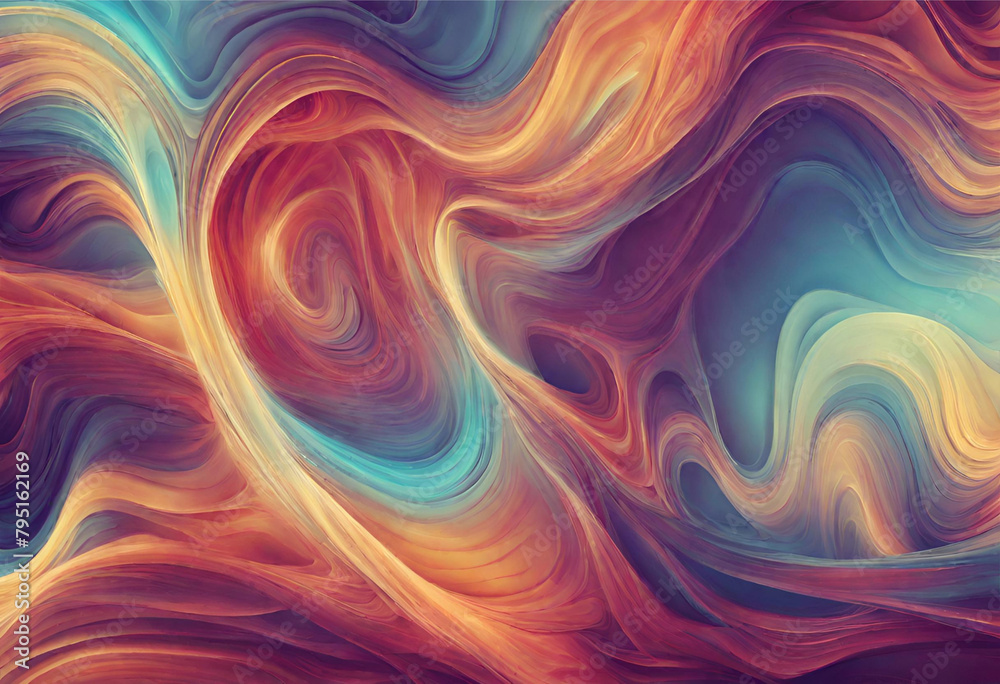 Obraz premium Colorful abstract fantasy scene filled with swirling shapes and vibrant hues