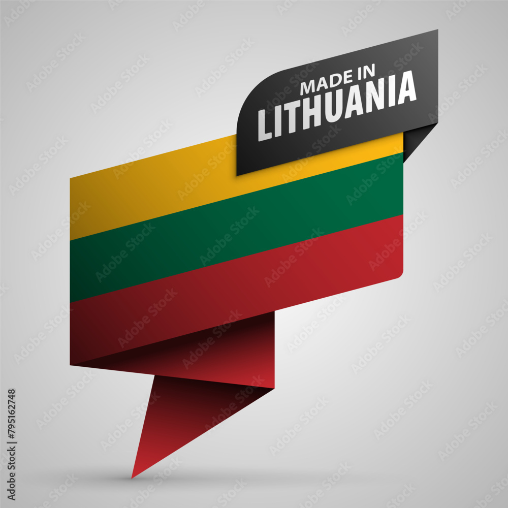 Fototapeta premium Made in Lithuania graphic and label.