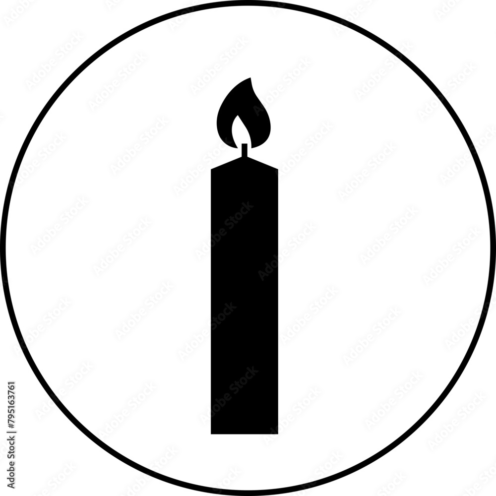 Obraz premium Candle Fill icon. Candle silhouette for religion commemorative and party. Easter Candle Icon that represent the tradition and symbolism of the Easter season. Candle light on transparent background.