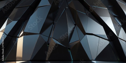 Black faceted pattern with geometric shapes and bold lines