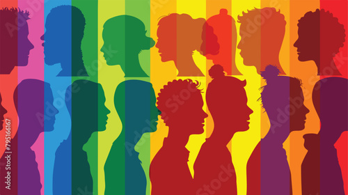 Collage of different people with LGBT flags on color