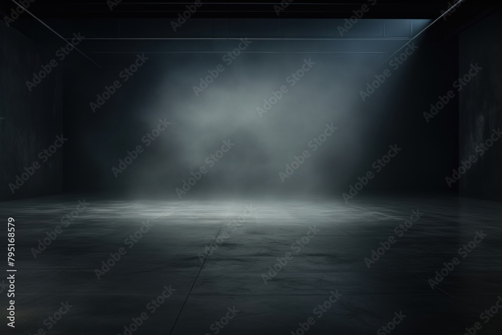 Texture dark concentrate floor with mist or fog architecture illuminated backgrounds - obrazy, fototapety, plakaty 