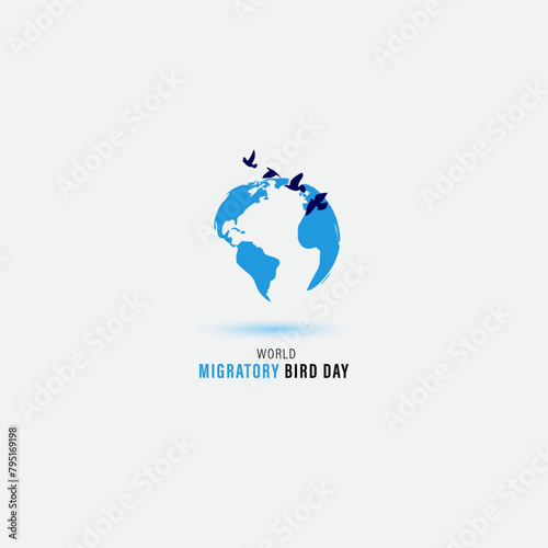 Vector illustration of World Migratory Bird Day social media feed template