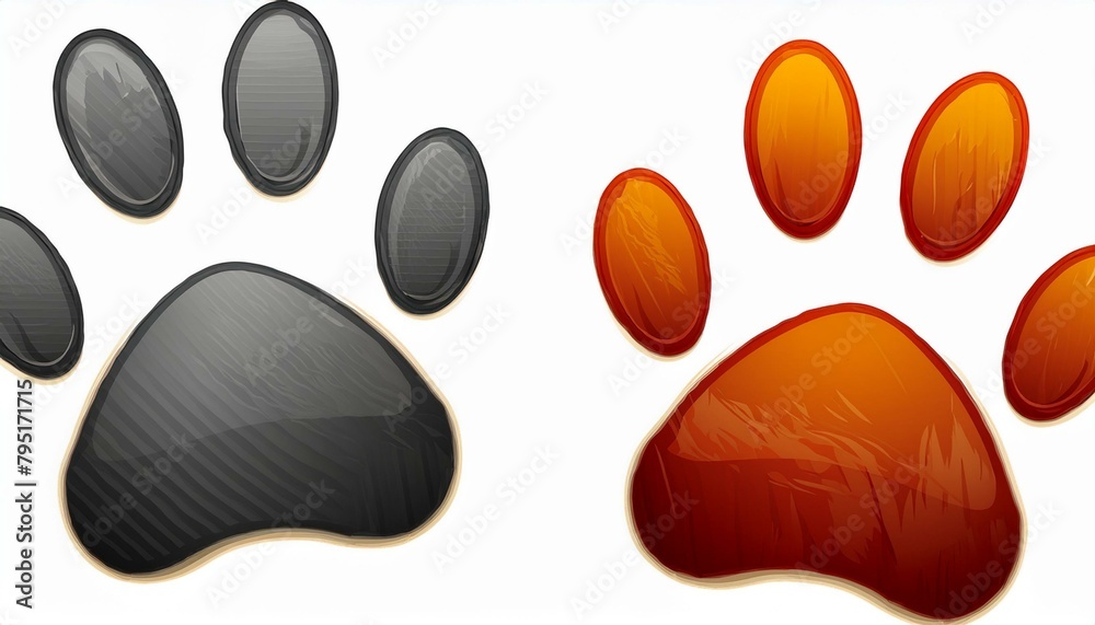 paw print icon on white background paw print icon on white background
