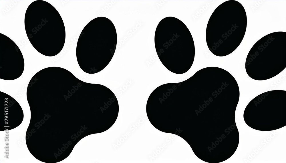 paw print icon on white background paw print icon on white background