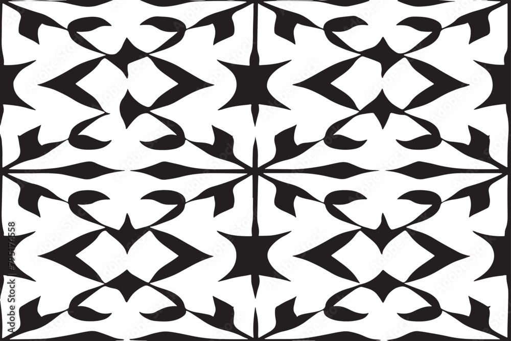 black and white seamless pattern vector image for background or texture, EPS 10