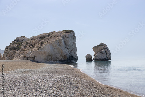 Aphrodites Rock on Cyprus Coast. photo