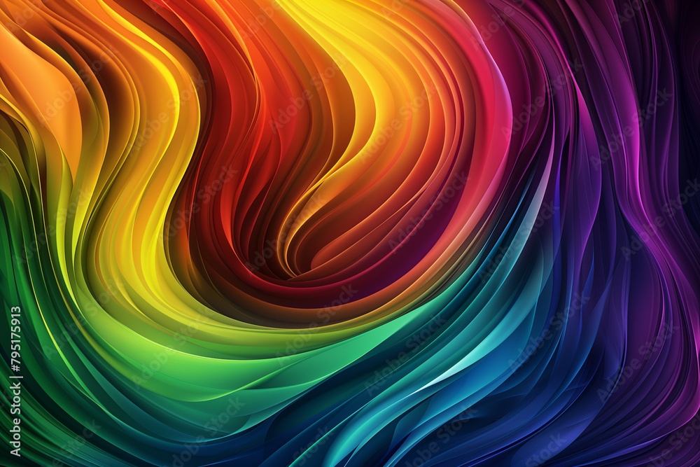 Radiant abstract. Art nouveau inspired rainbow spectrum