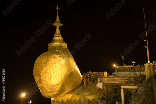 Myanmar Golden Stone in Bago on a sunny spring day photo