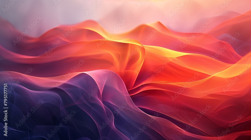 Fiery Wave Abstract background with swirling smoke, vibrant colors, and dynamic energy, Generative AI