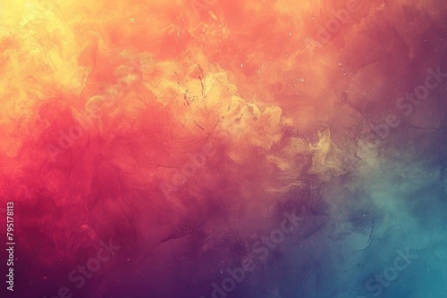 A colorful background. The background is a mix of red, yellow, and blue