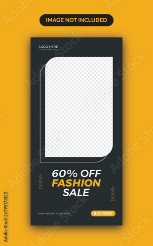 Vector fashion sale instagram stories or roll up banner design