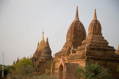 Myanmar Ancient city of Bagan on a sunny spring day