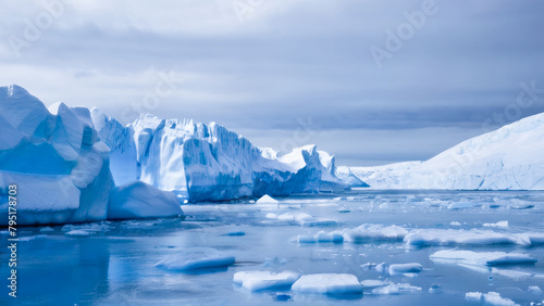 Wallpaper Mural The sleeping village, frozen in time, captured by the icy white raw, untamed, and shadowy indigo unyielding force of a cold Torontodigital.ca