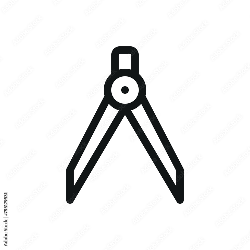 Compass for drawing isolated icon, divider vector symbol with editable stroke Compass for drawing isolated icon, divider vector symbol with editable stroke