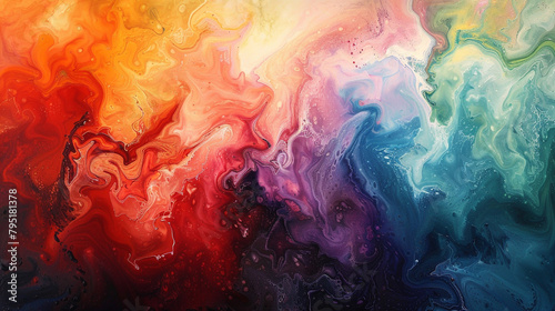 A symphony of liquid hues cascades across the canvas, creating a mesmerizing dance of vibrant abstraction.