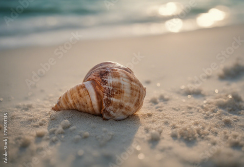A triton shell on the beach on Derawan Island ; Derawan Island Borneo Indonesia 8k photo