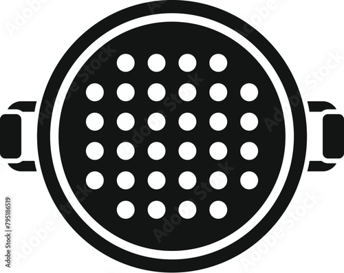 Top view colander icon simple vector. Drain tool. Drainer wash baker
