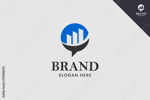Chart logo. Business, accounting, finance and bookkeeping logo identity template. Perfect logo for business related to finance, accounting and bookkeeping symbol business. Vector eps 10.