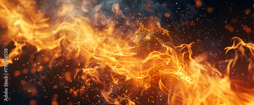 Fire patterns. Flames on a black background. Fiery patterns. Burning flame. Blazing fire. phoenix,