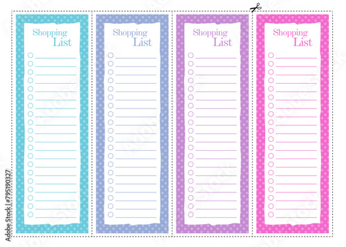 Shopping list template, printable, print and cut