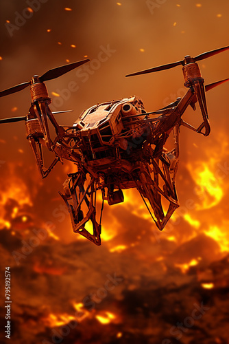 drone over fire
