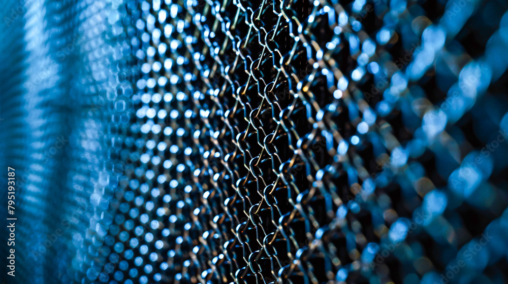 Textured Metallic Mesh Pattern, Industrial Steel Grid and Security Concept