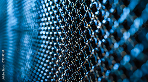 Obraz na płótnie Textured Metallic Mesh Pattern, Industrial Steel Grid and Security Concept w salonie