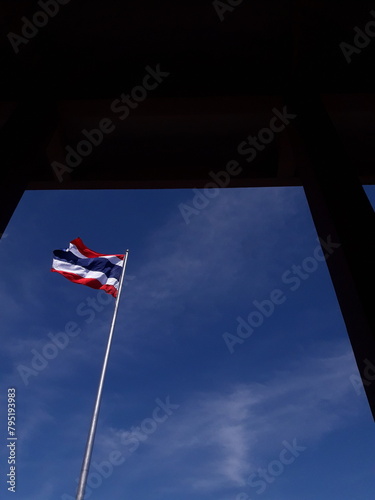 thai flag in the wind