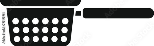 Handle element colander icon simple vector. Drain metal dish. Kit scoop