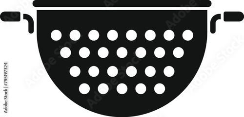 Drainer tool object icon simple vector. Colander for cooking. Small circle kit