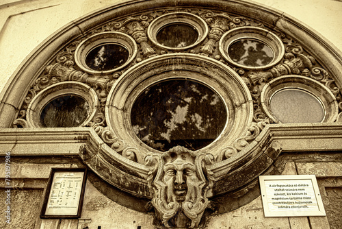 Ornament on the wall.Tisza Hotel and Spa in Szolnok,Hungary. photo