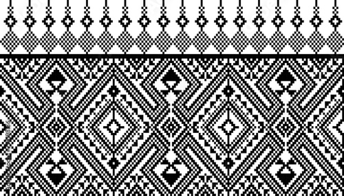 Abstract ethnic geometric pattern design for background or Wallpaper ,Fabric Pixel ,fabric wallpaper, fabric pattern,seamless pattern ,ethnic pattern ,ethnicdesign ,fashion design , photo
