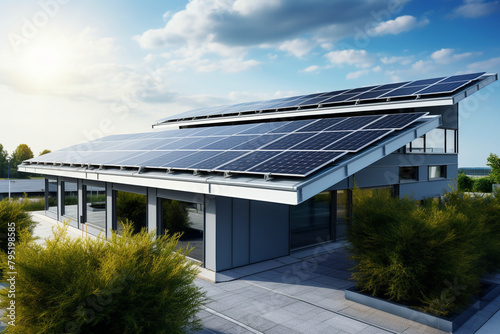 solar panels on a roof