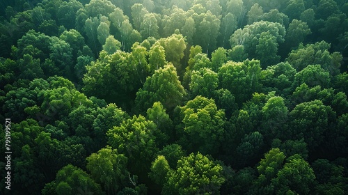 A bird's-eye view of a green forest source of clean, oxygen-rich air.