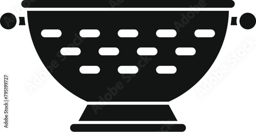 Prepare colander icon simple vector. Dish tool kit. Water handle equipment