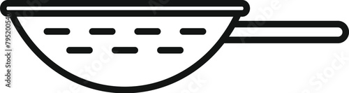 Cook colander icon outline vector. Drain metal tool. Cooking sieve bowl