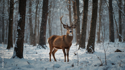 deer in the snow © Bhatti