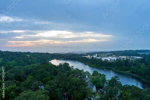 Aerial view of Daphne  Alabama at sunset