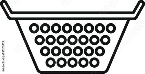 Prepare colander drain icon outline vector. Cooking accessory. Water element
