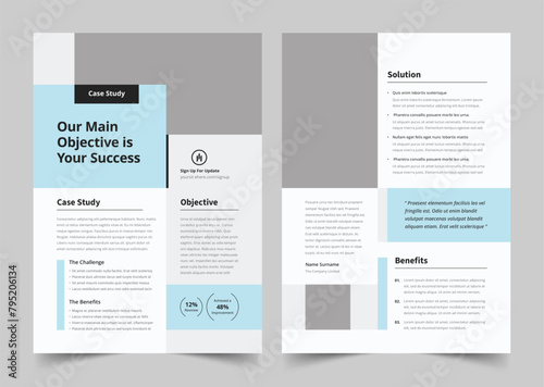 Case Study Flyer Template, Corporate Modern Business Double Side Flyer, and Poster Template print ready (ID: 795206134)