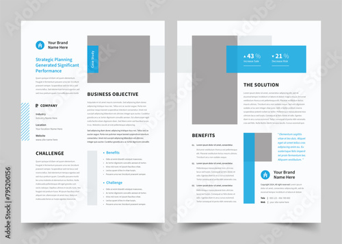Case study template, Corporate Case Study template Design, Double side flyer template, a4 template (ID: 795206156)