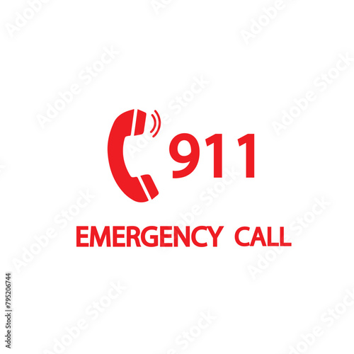 911 emergency call service icon. Vector illustration